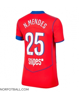Billige Fotballdrakt Paris Saint-Germain Nuno Mendes #25 Replika Tredjedrakt Dame 2025-26 Kortermet Billige Fotballdrakt Paris Saint-Germain Nuno Mendes #25 Replika Tredjedrakt Dame 2025-26 Kortermet